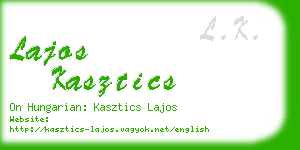 lajos kasztics business card